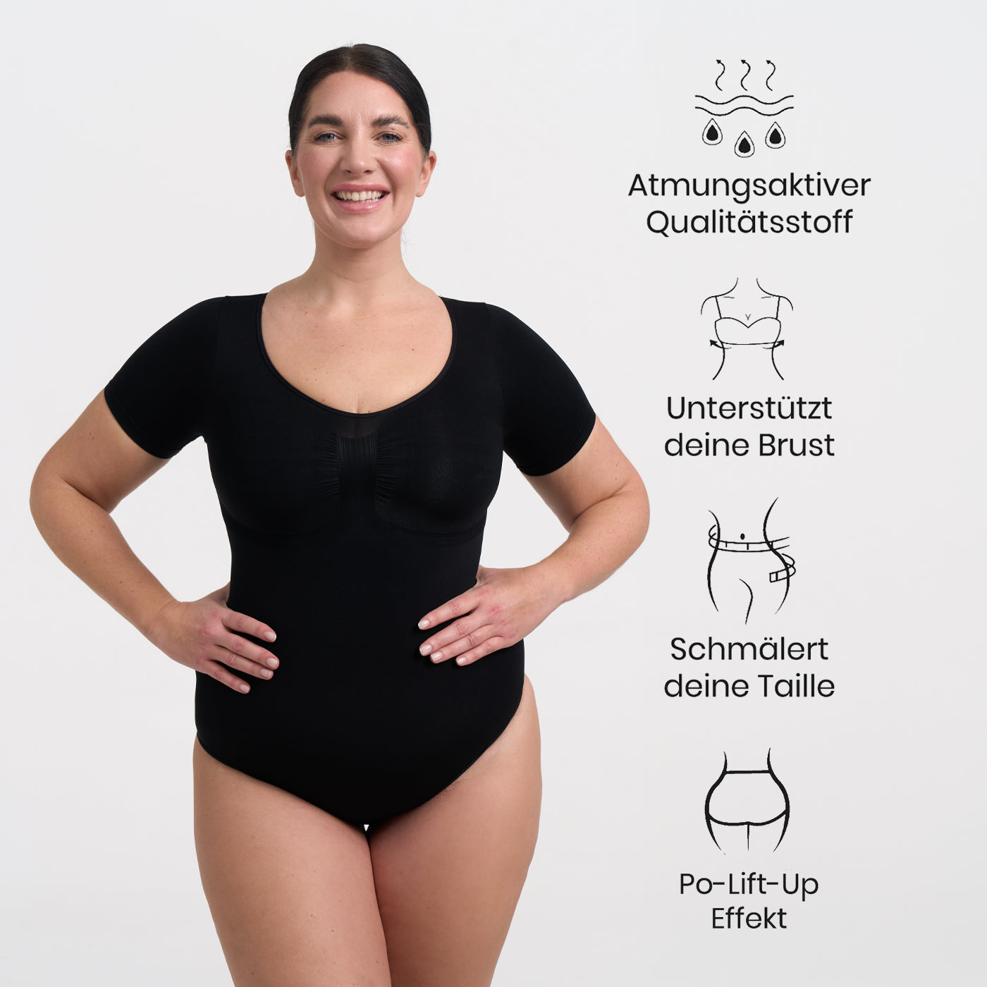 T-paita muotoileva body alushousuilla