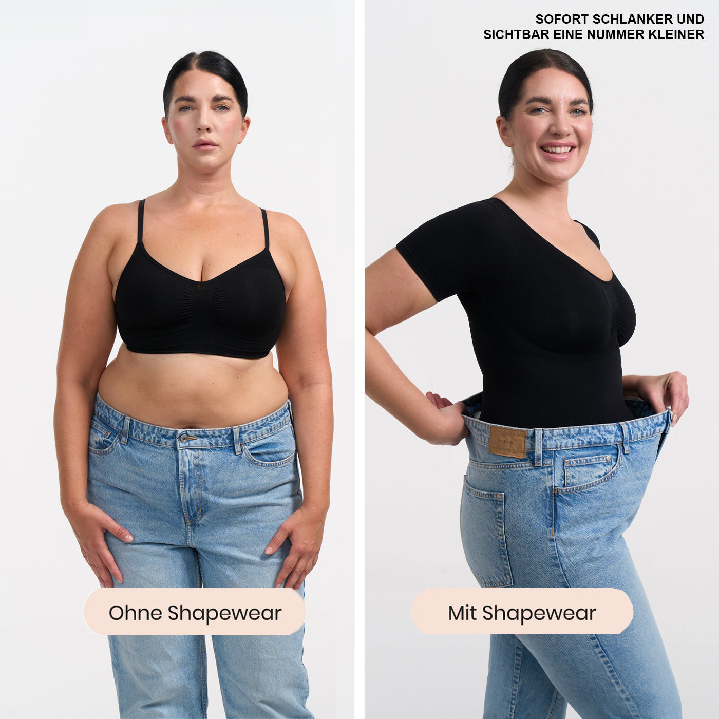 T-paita muotoileva body stringillä