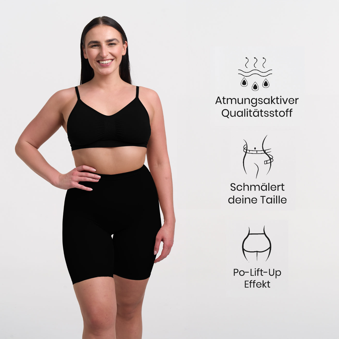 Korkeavyötäröiset muotoilevat shortsit