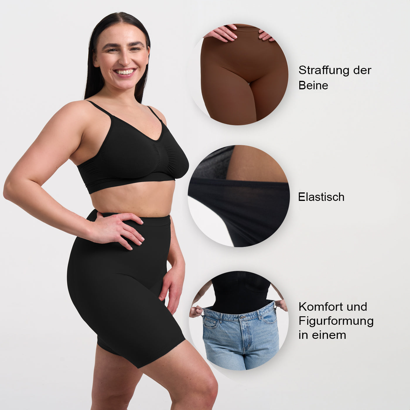 Korkeavyötäröiset muotoilevat shortsit